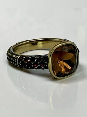 Heidi Daus Smoky Topaz-Tone Crystal Statement Ring Size 8